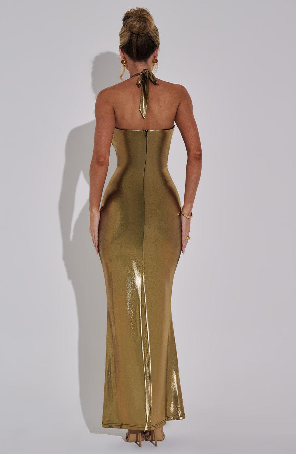 Chrisella Maxi Dress in Gold