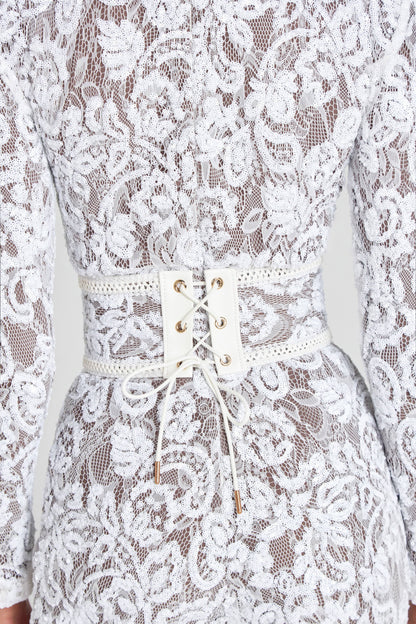Bella White Dark Nude Jumpsuit