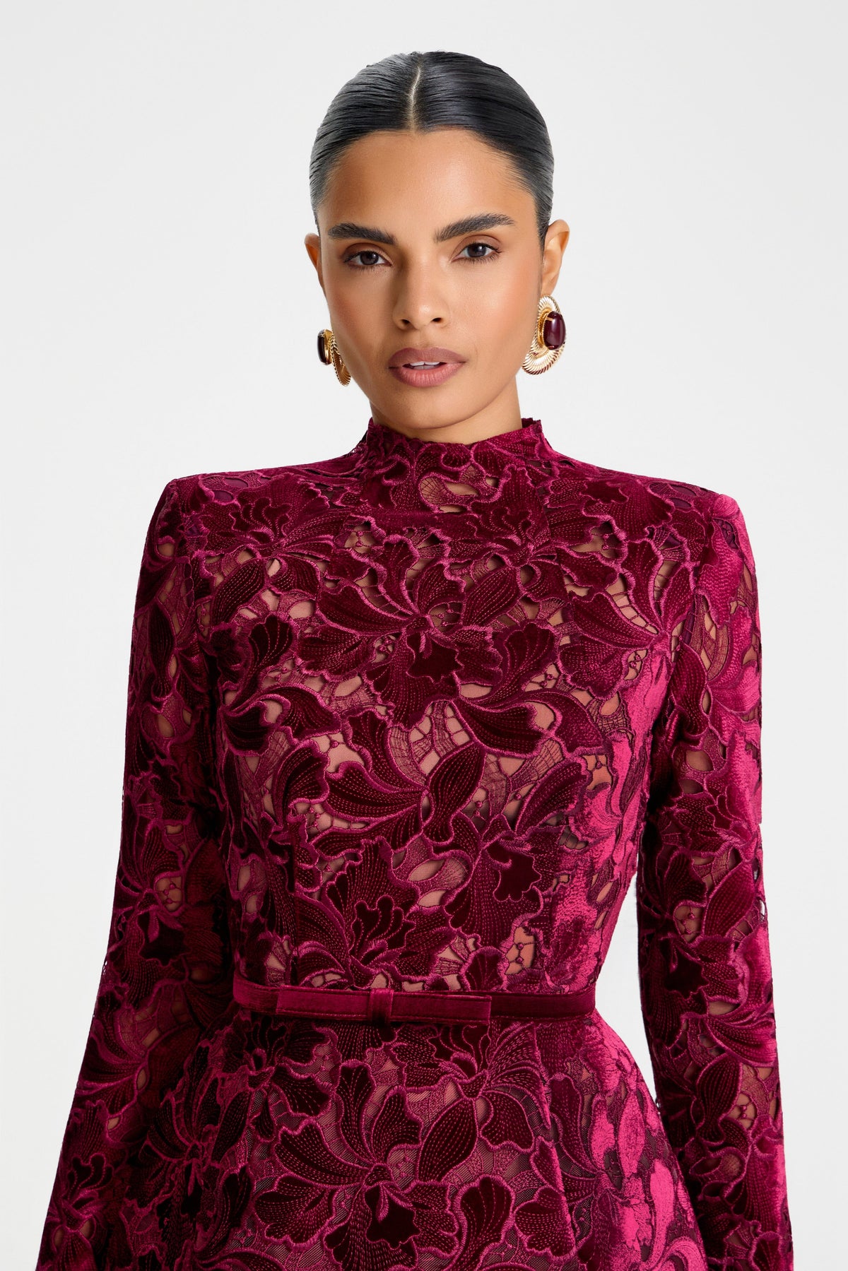 Lydia Burgundy Dress