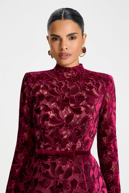 Lydia Burgundy Dress