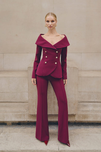 ABIGAIL BURGUNDY BLAZER