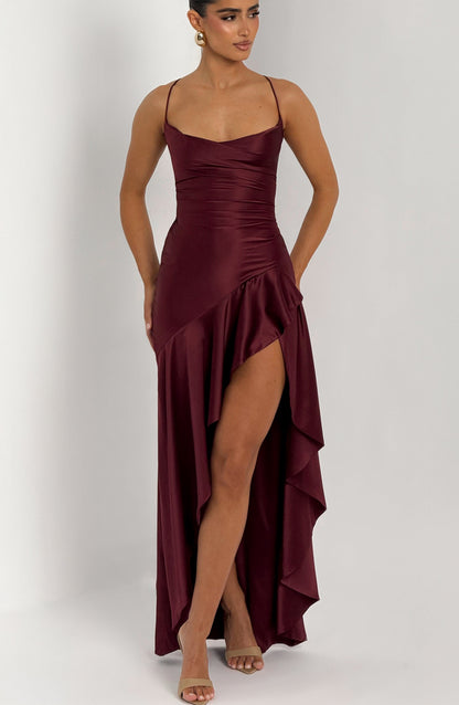 Samara Maxi Dress in Cherry Lacquer