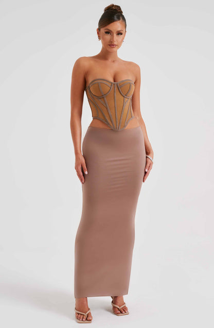 Santina Corset in Chocolate Nude