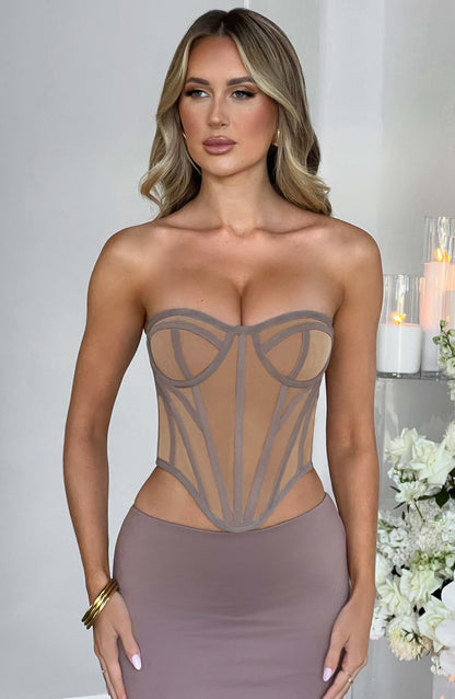 Santina Corset in Chocolate Nude