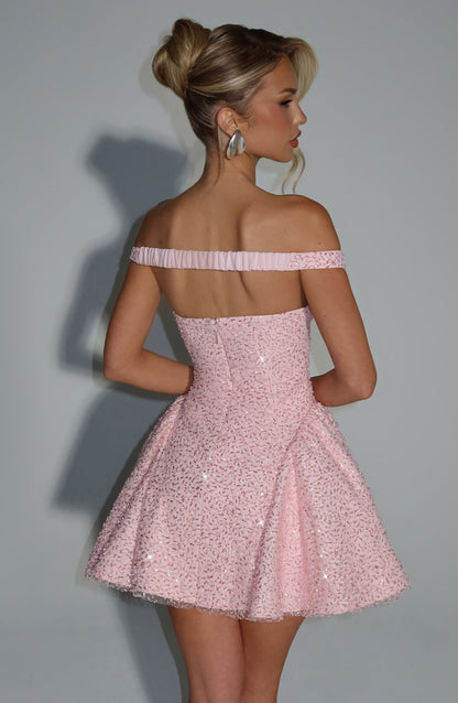 Saphyra Mini Dress in Blush