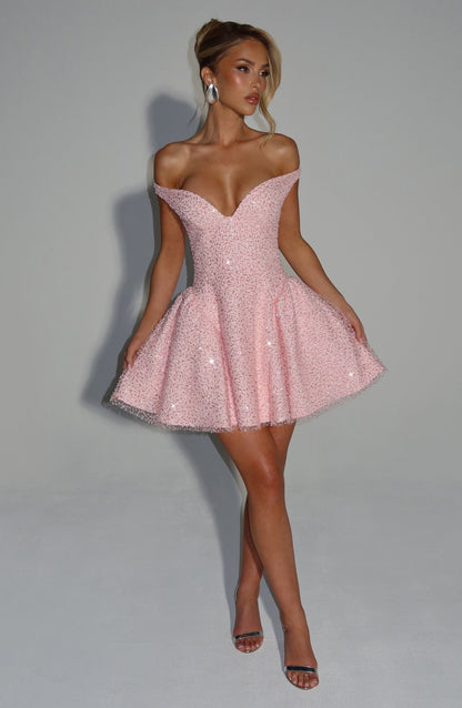 Saphyra Mini Dress in Blush