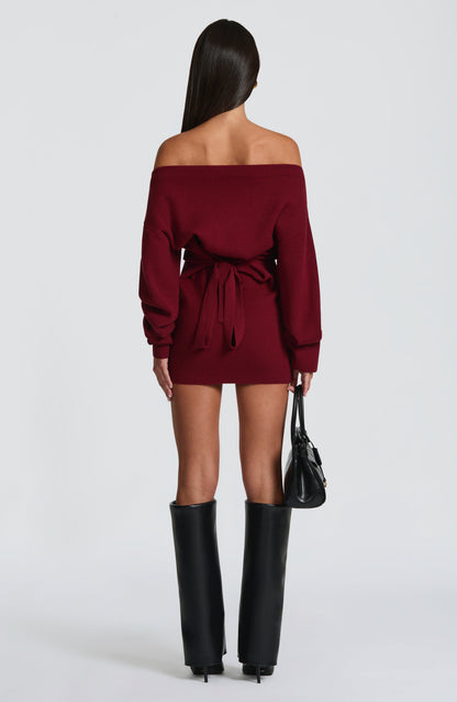 Sawyn Mini Dress in Burgundy
