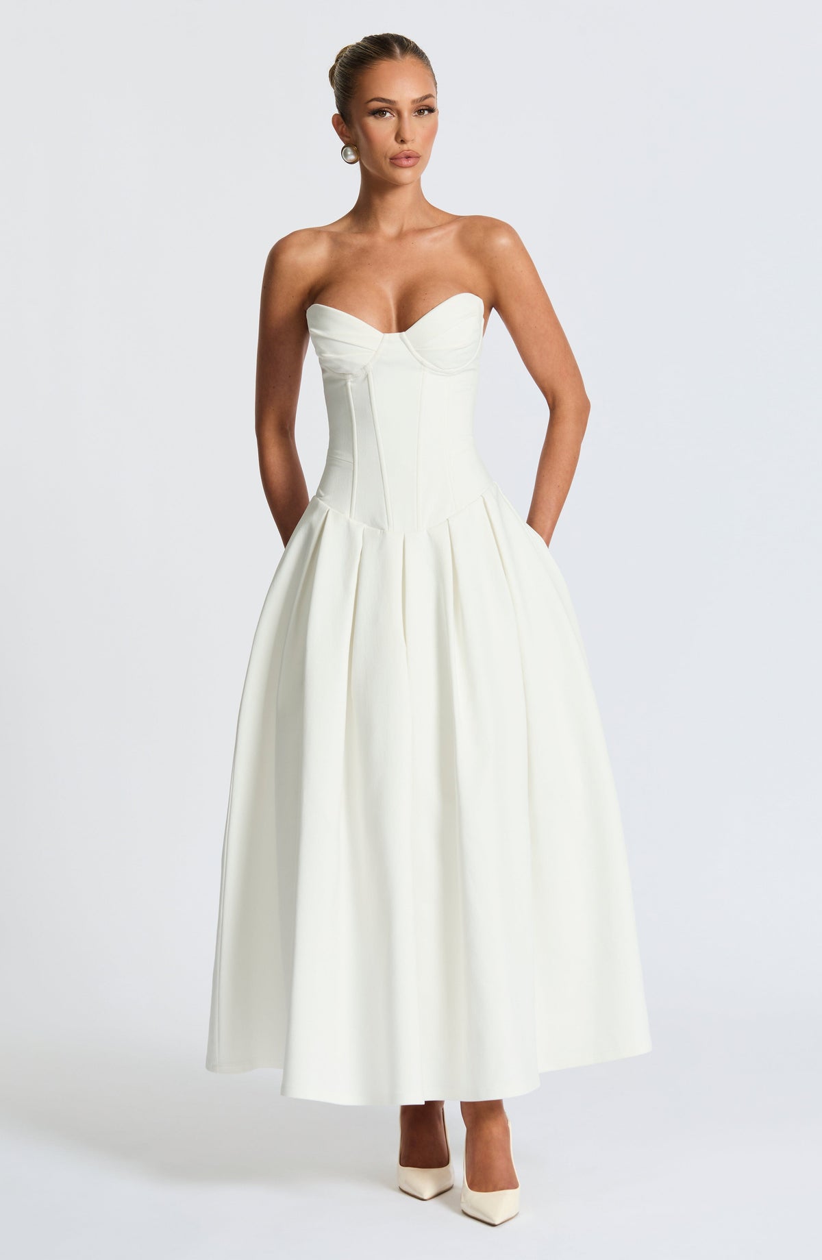 Selma Midi Dress in Ivory