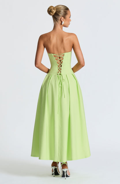 Selma Midi Dress in Lime