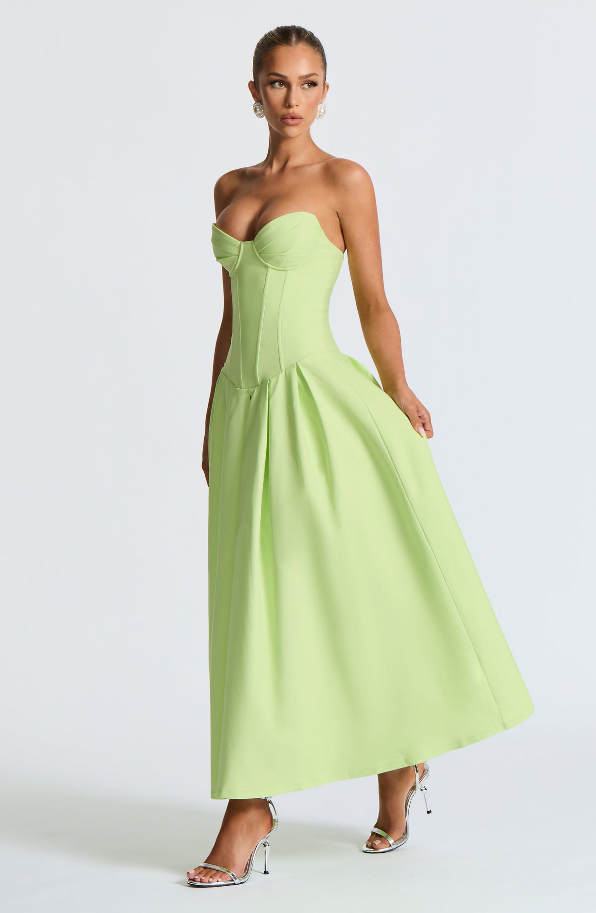 Selma Midi Dress in Lime