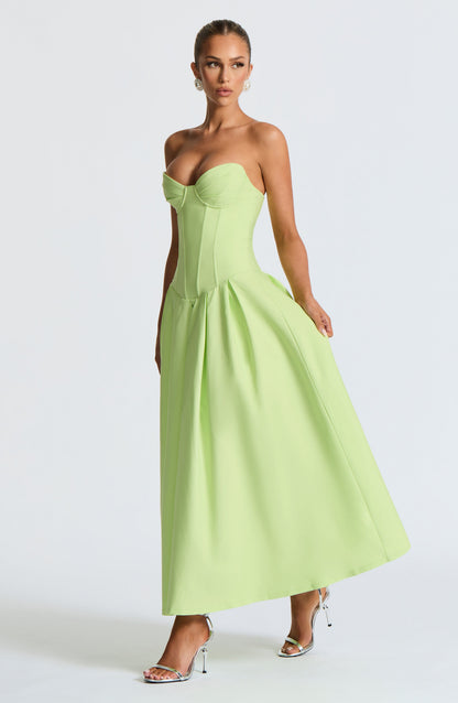 Selma Midi Dress in Lime