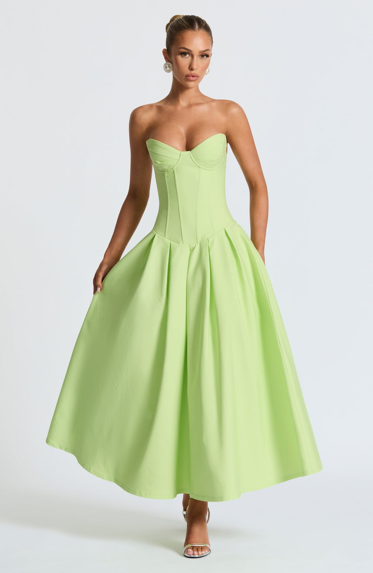 Selma Midi Dress in Lime