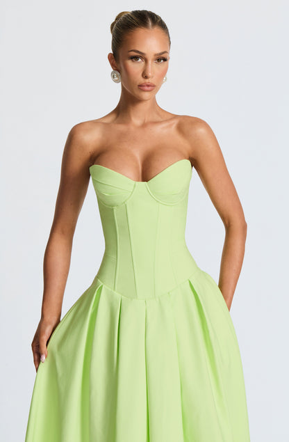 Selma Midi Dress in Lime