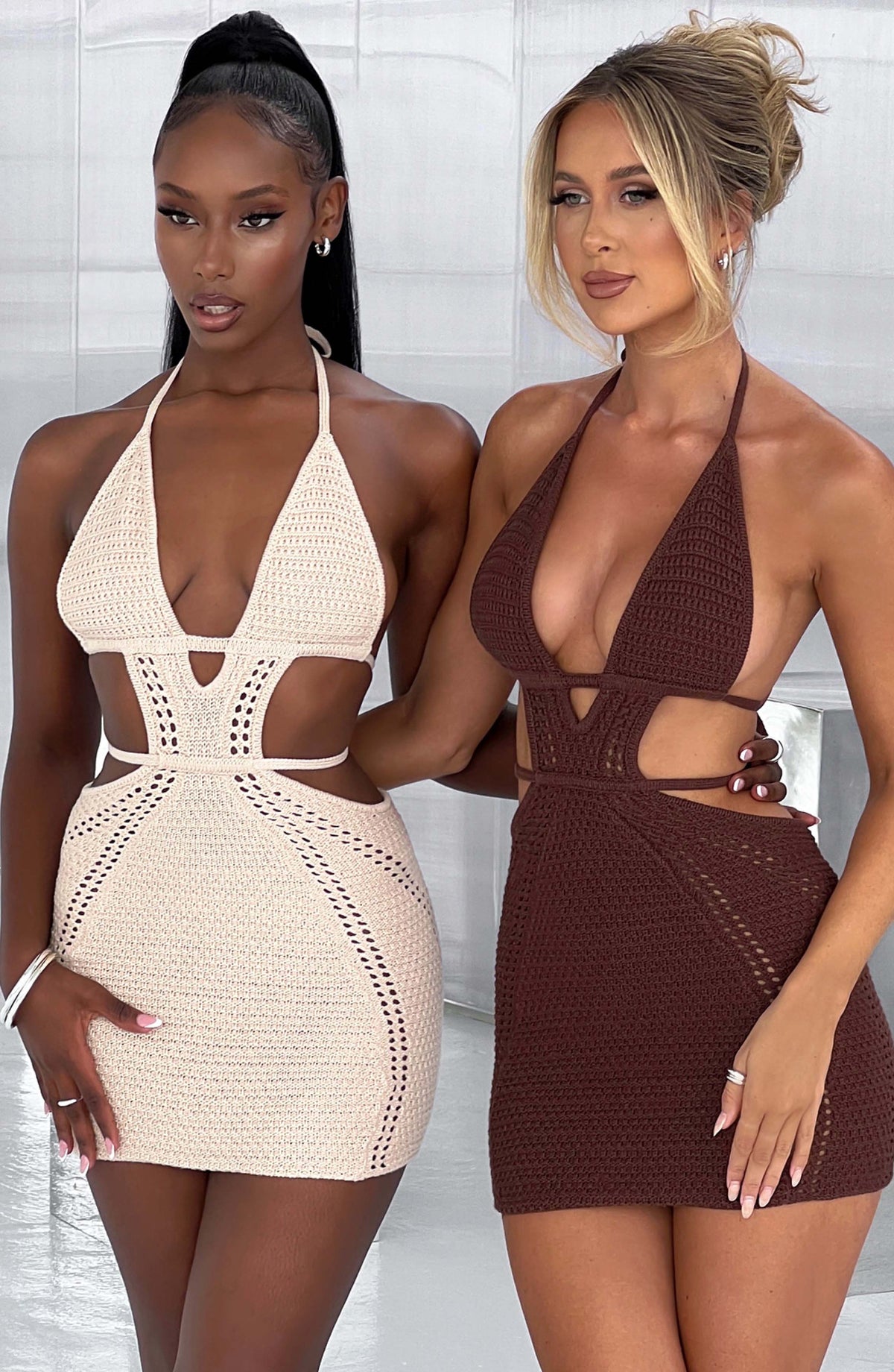 Serena Mini Dress in Chocolate