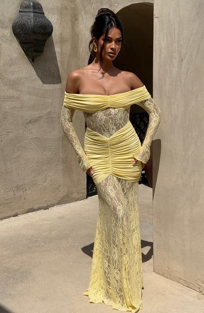 Solene Maxi Dress in Lemon
