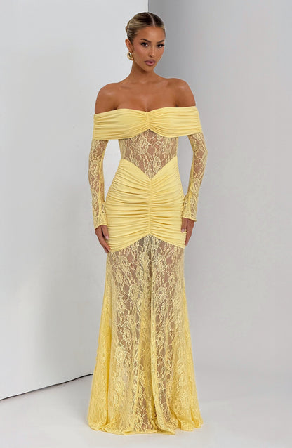 Solene Maxi Dress in Lemon