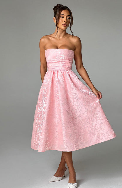 Sorcha Midi Dress in Blush