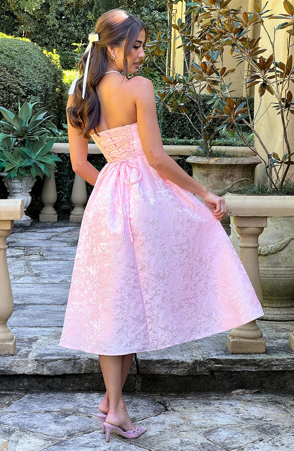 Sorcha Midi Dress in Blush