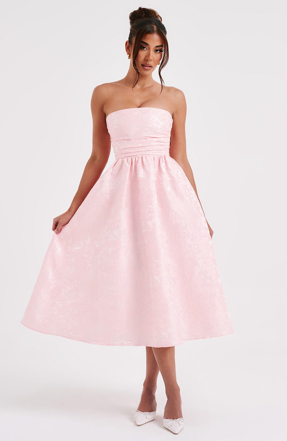 Sorcha Midi Dress in Blush
