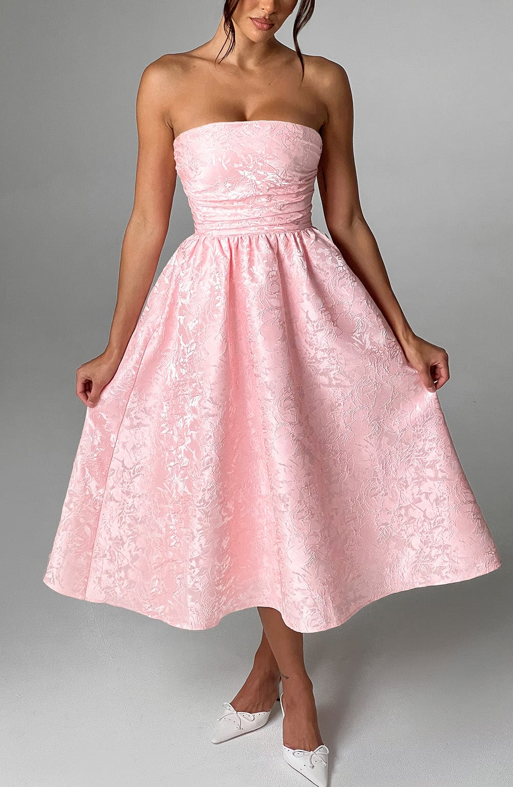 Sorcha Midi Dress in Blush
