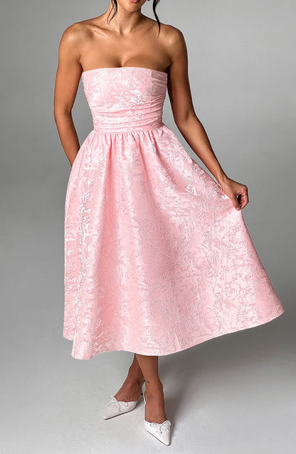 Sorcha Midi Dress in Blush