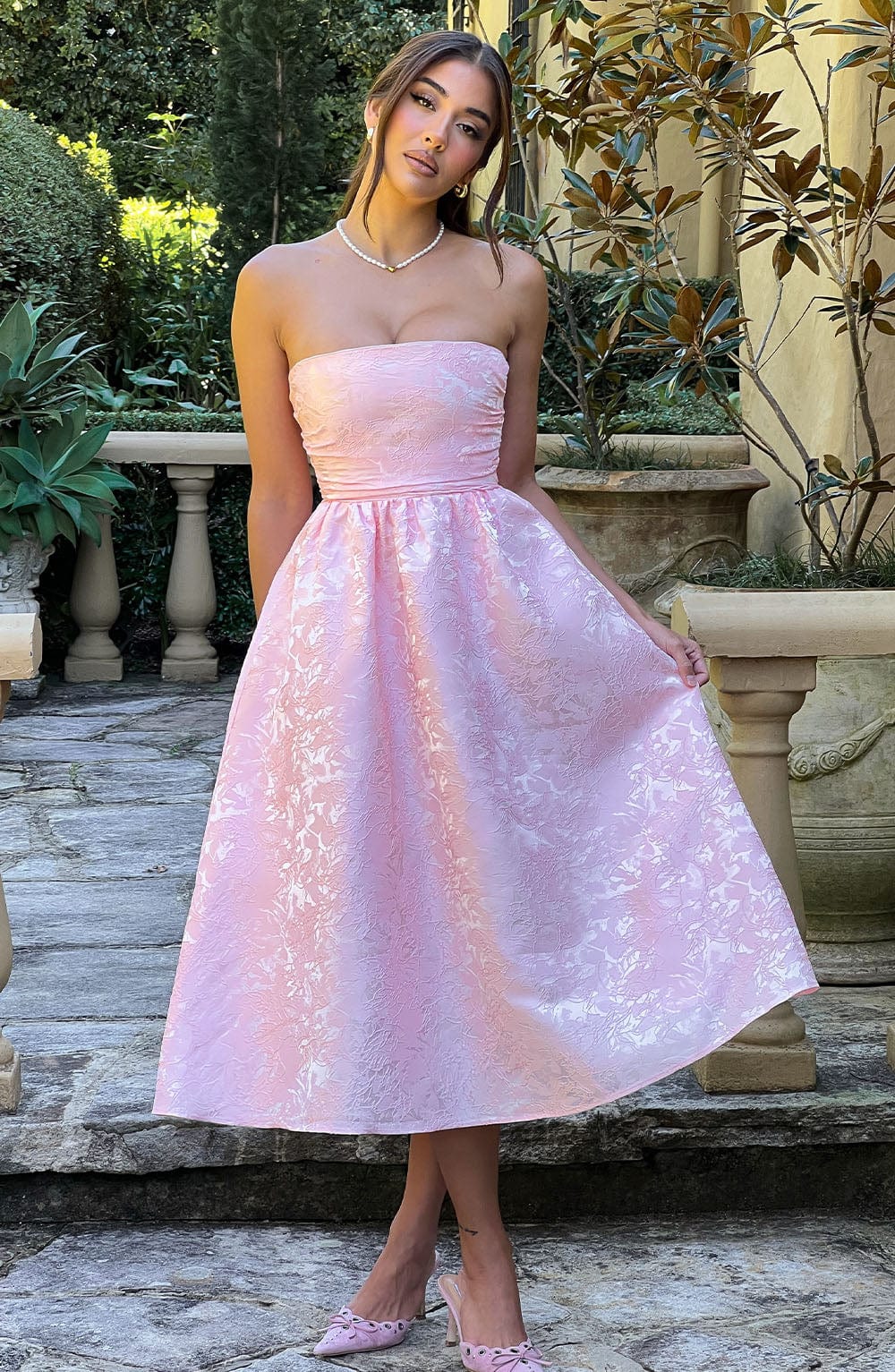 Sorcha Midi Dress in Blush