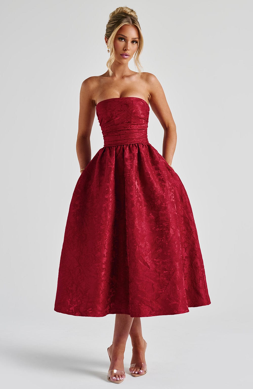 Sorcha Midi Dress in Red