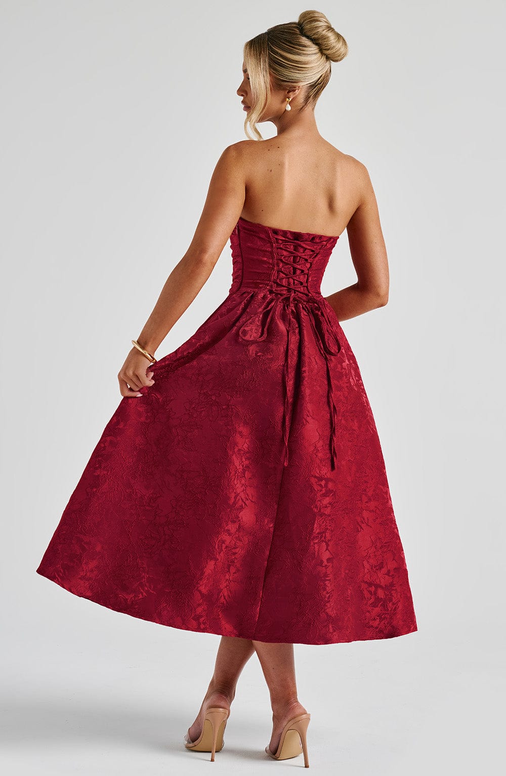 Sorcha Midi Dress in Red