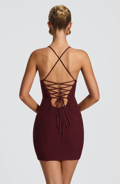 Xandra Mini Dress in Cherry Lacquer