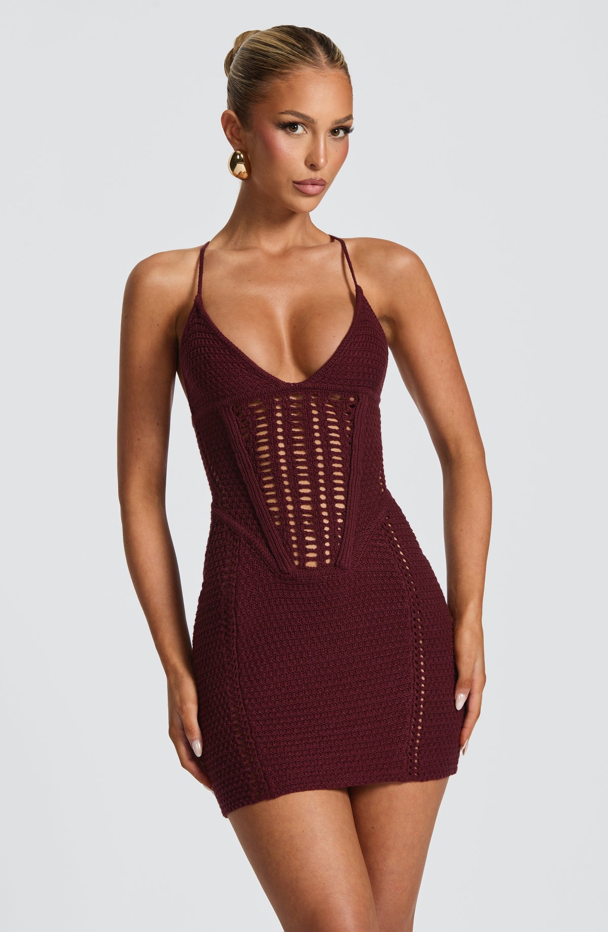 Xandra Mini Dress in Cherry Lacquer