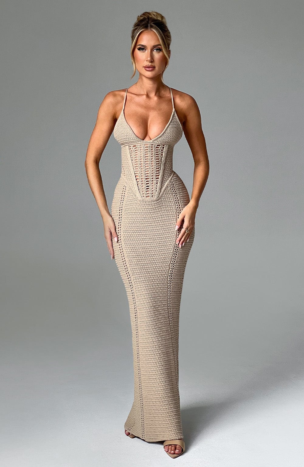 Xanthia Maxi Dress in Beige