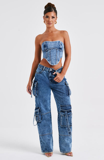 Yasira Corset in Dark Wash