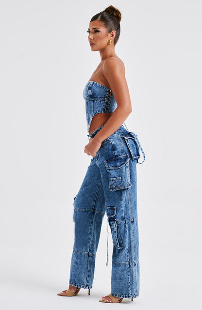 Yasira Corset in Dark Wash
