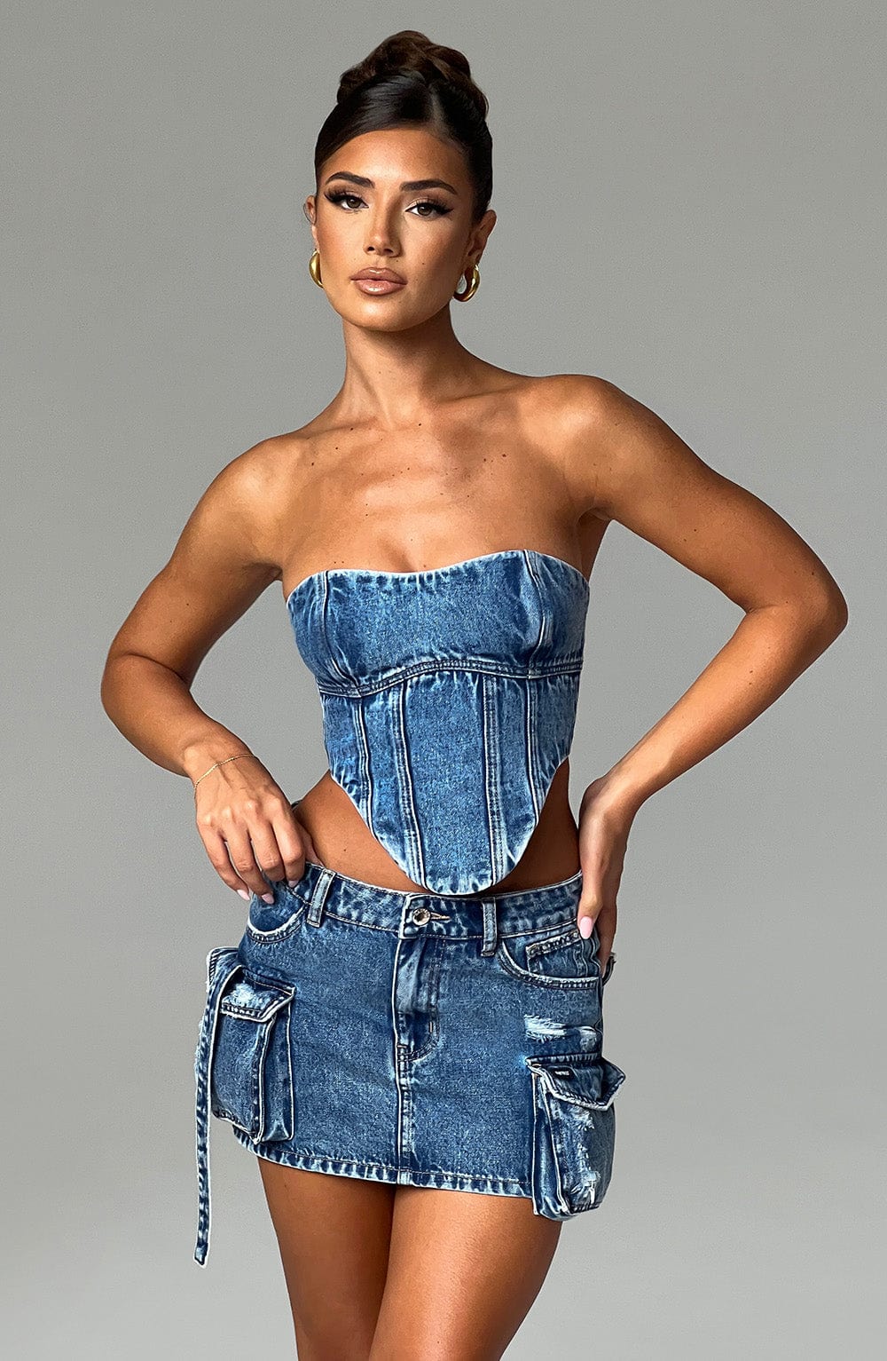 Yasira Corset in Dark Wash