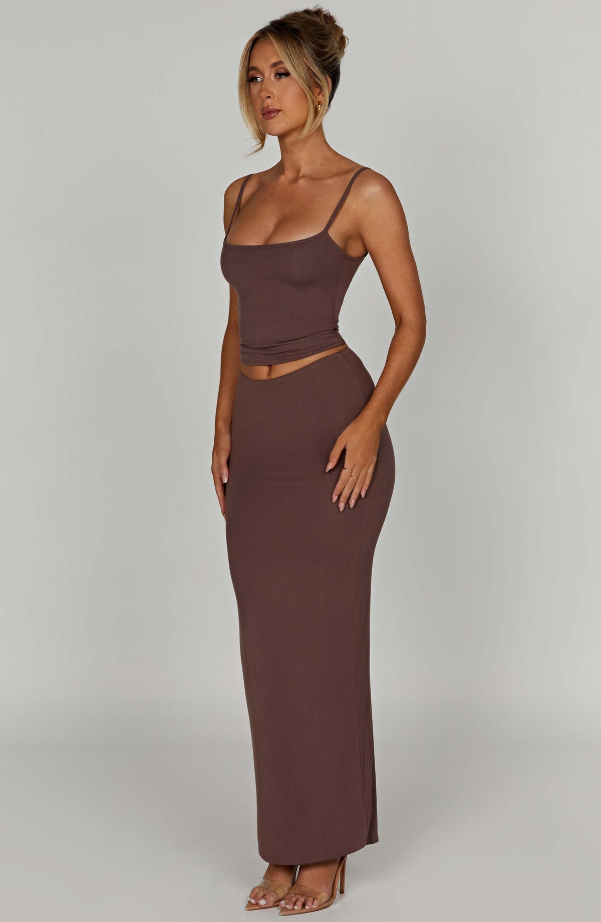 Yazlin Maxi Skirt in Chocolate