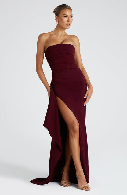 Zafina Maxi Dress in Cherry Lacquer
