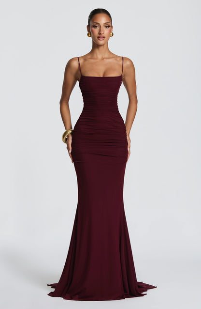 Zarina Gown in Cherry Lacquer
