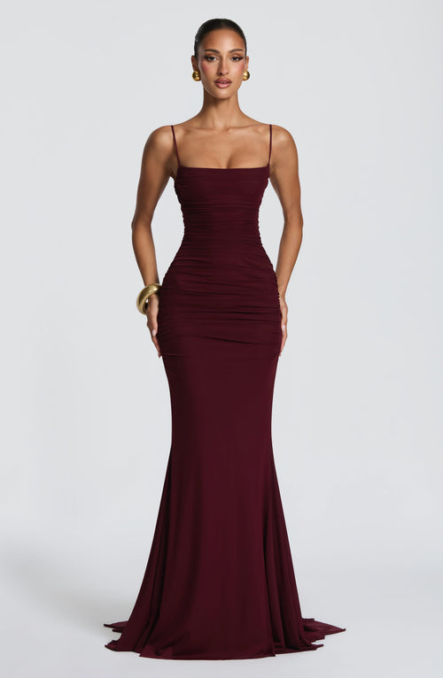 Zarina Gown in Cherry Lacquer
