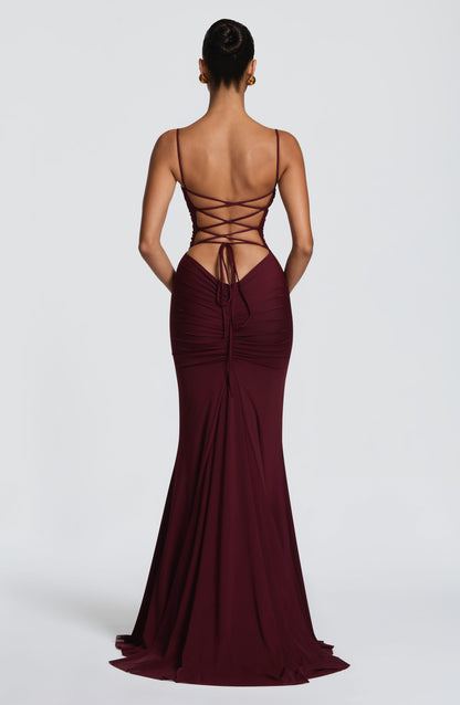 Zarina Gown in Cherry Lacquer