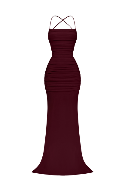 Zarina Gown in Cherry Lacquer