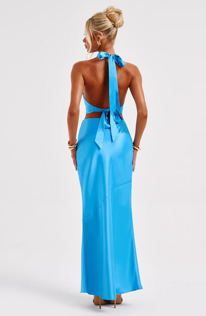 Zaylia Maxi Skirt in Blue