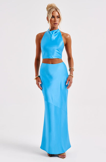 Zaylia Maxi Skirt in Blue