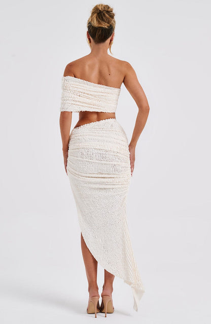 Zinnia Midi Skirt in Ivory