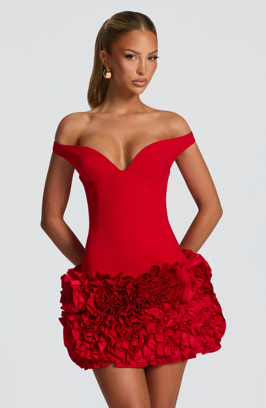 Adette Mini Dress in Red