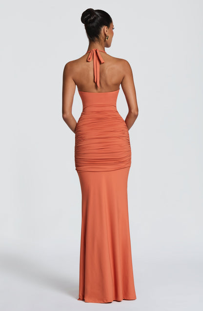Aeshana Maxi Dress in Burnt Orange