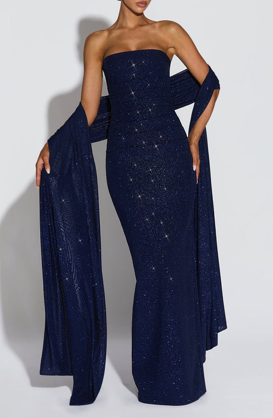 Agnessa Shawl in Navy Sparkle
