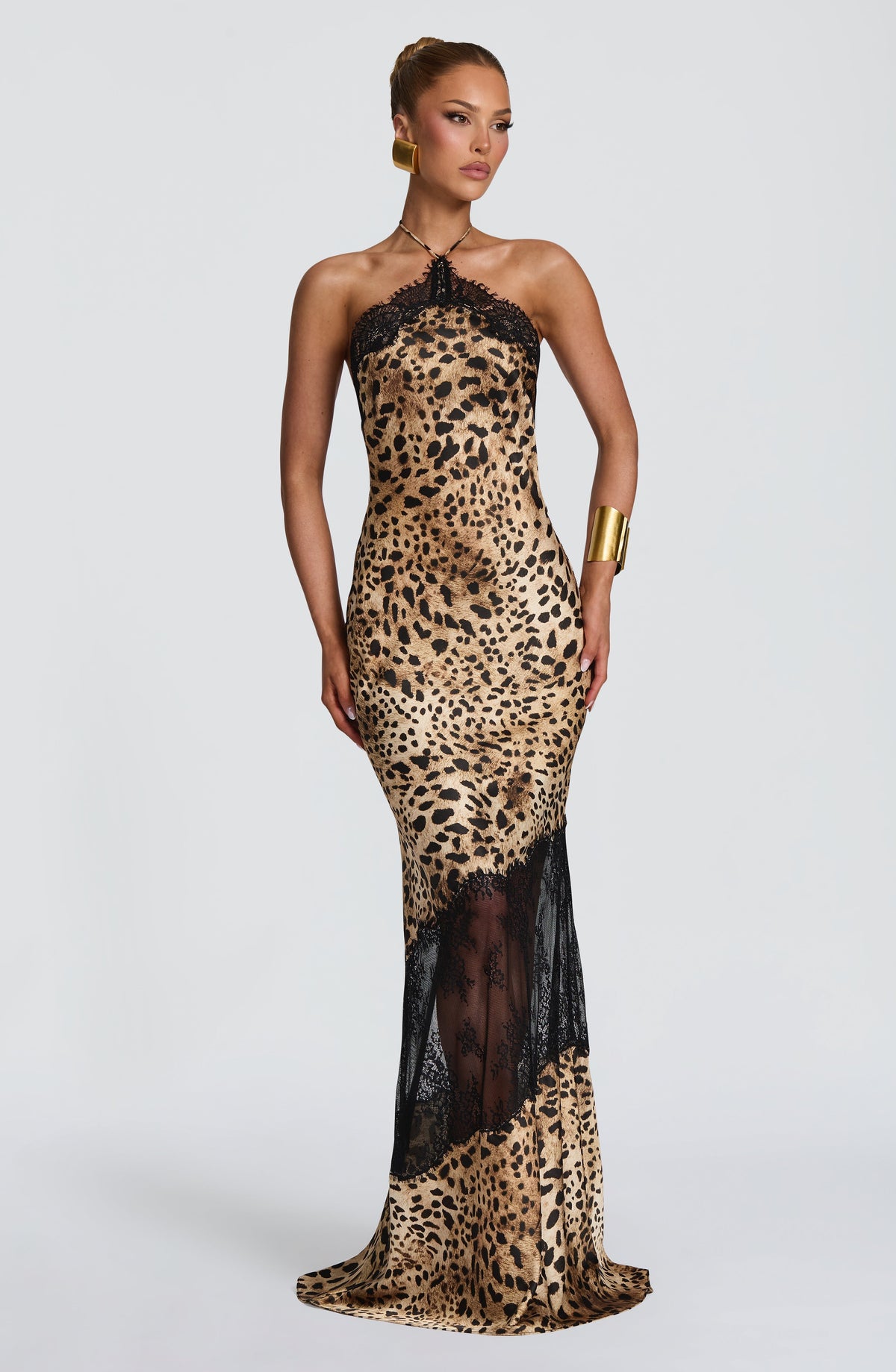 Agneta Maxi Dress in Leopard Print