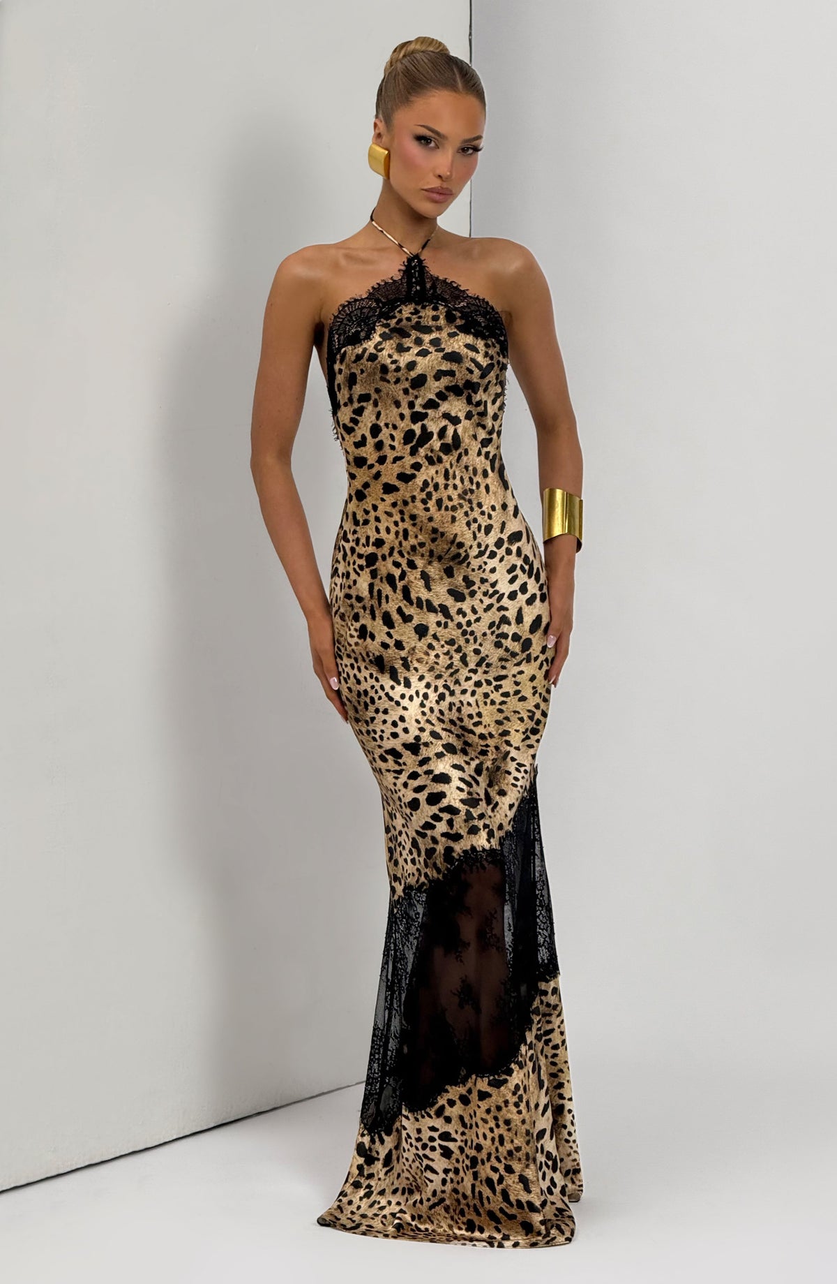 Agneta Maxi Dress in Leopard Print