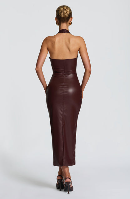 Ainslie Midi Dress in Burgundy