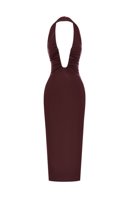Ainslie Midi Dress in Burgundy